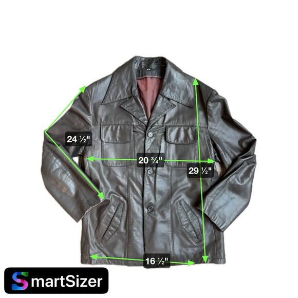 Vtg Western Leather Jacket Mens 42 Korea Vintage Brown Cowboy Peter Pan Collar - Picture 2 of 7